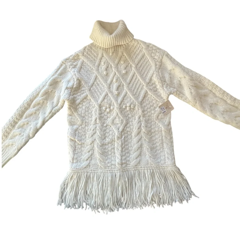 NWT Women’s Room 34 Dex/ Black Tape Cream Turtleneck Sweater in Size Medium. - Picture 4 of 13